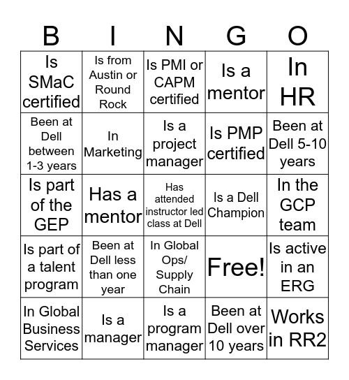 Global PM Forum Bingo Card