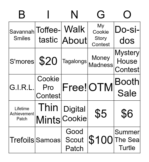 Guess The Cookie Bingo!! Bingo Card