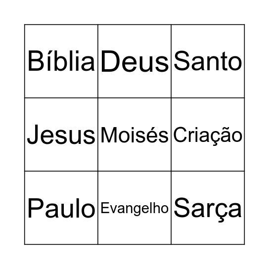 Bingo de Jesus Bingo Card