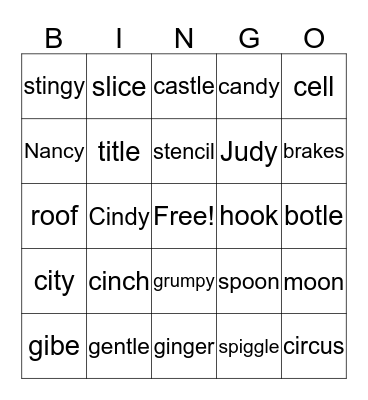 Winter Review Bingo Card