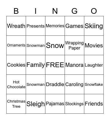 Holiday BINGO Card