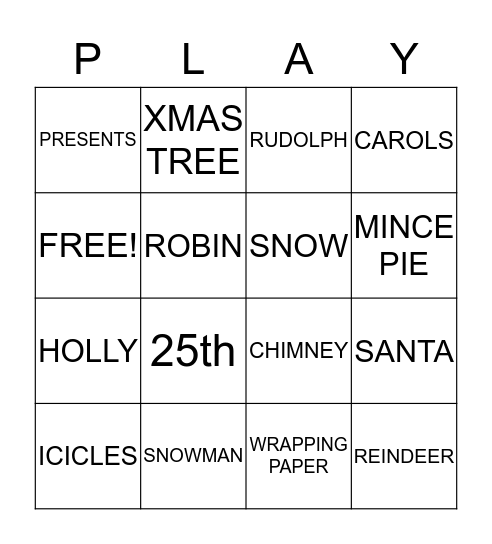 BARDSEY BEAVERS FESTIVE BINGO Card