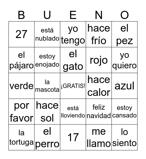 1ST NAVIDAD Bingo Card