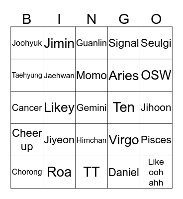 Selin cantik Bingo Card