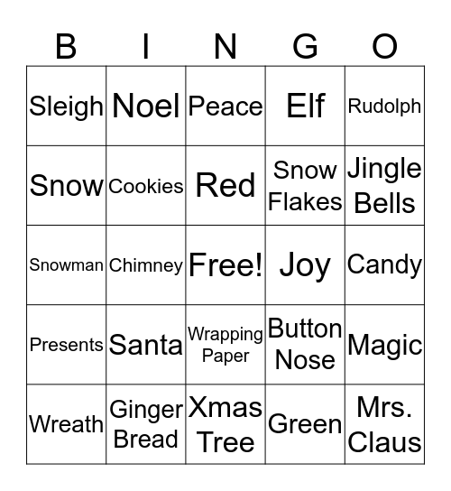 Christmas Bingo Card