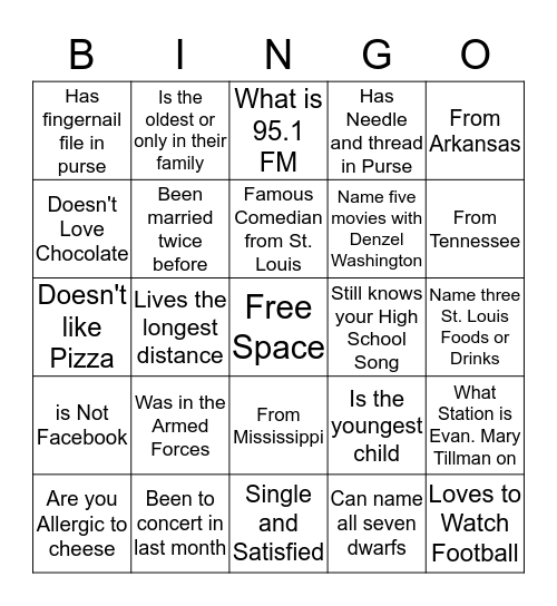 WOMEN"S MINISTRY BINGO Card