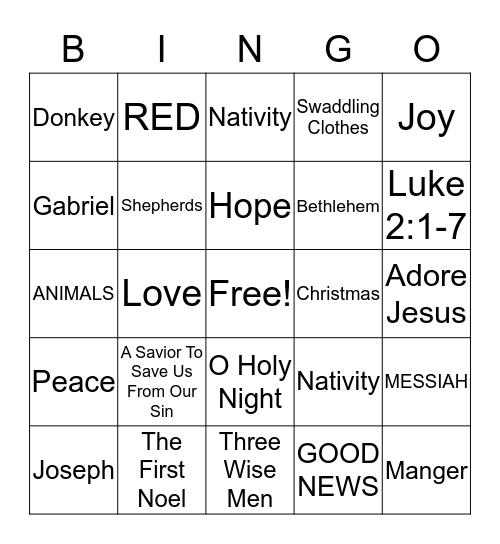 HAPPY BIRTHDAY, JESUS! Bingo Card