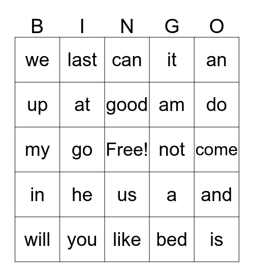 Spelling list #3 Bingo Card