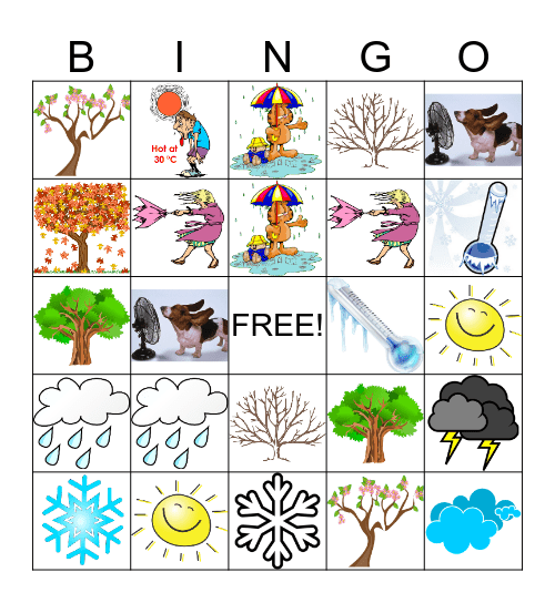 Weather Bingo Card
