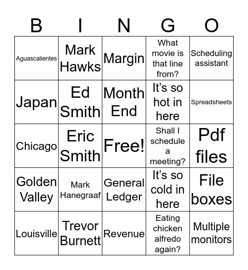 Transportation and Compliance Bingo Card