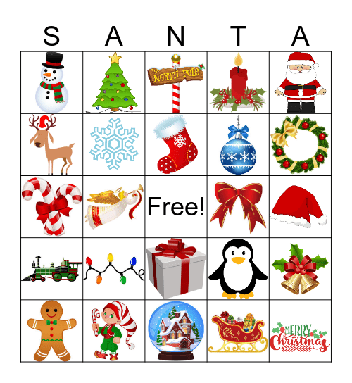 Santa Bingo Card