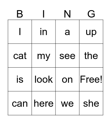 Rayne's Bingo Card