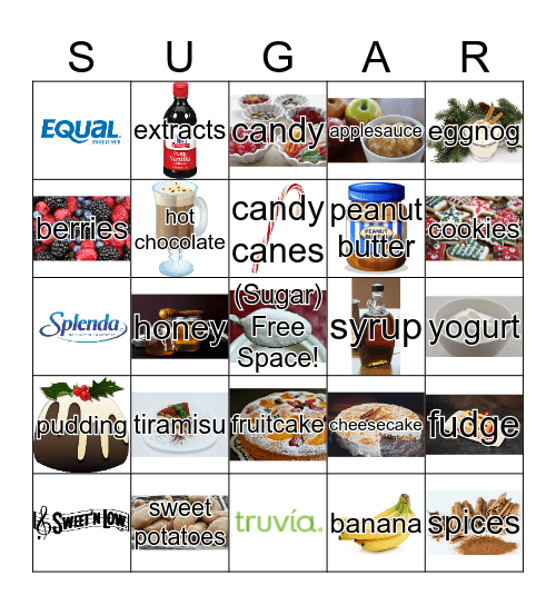 Holiday Sugar Bingo Card