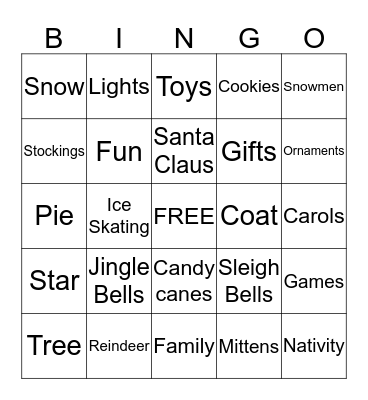Christmas Bingo Card