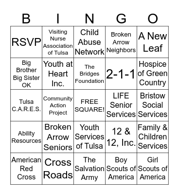 UNITED WAY BINGO! SEPTEMBER 19th, 2013 Bingo Card