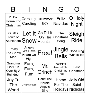 Christmas Bingo Card