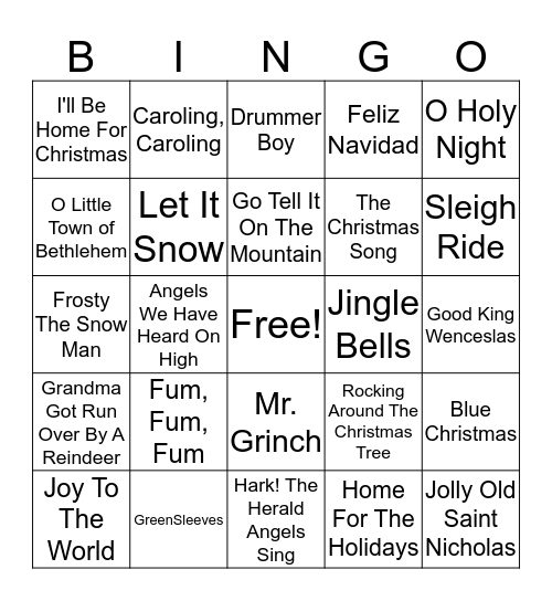 Christmas Bingo Card