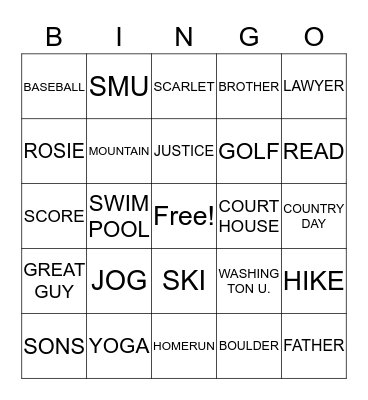 JIMMY BINGO Card