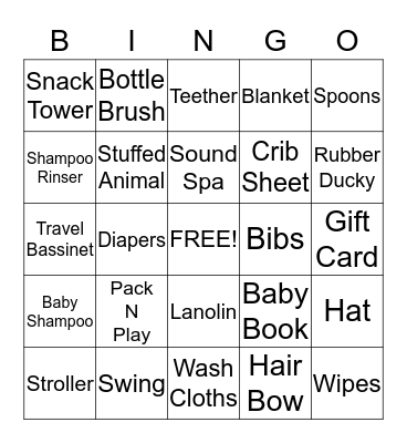 Misty & Savannah's Gifts Bingo Card