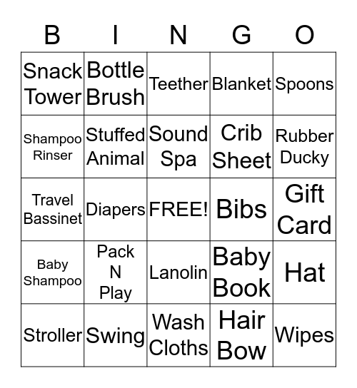 Misty & Savannah's Gifts Bingo Card