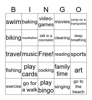 Coping Skills Bingo w Keema & Ash  Bingo Card