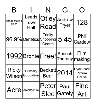Beckett Bingo  Bingo Card