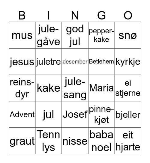 jule-bingo Card