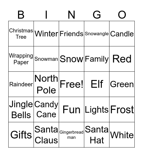 Christmas Bingo Card