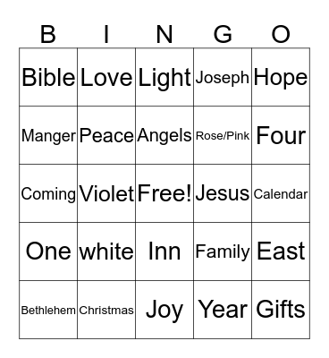 Advent Bingo Card