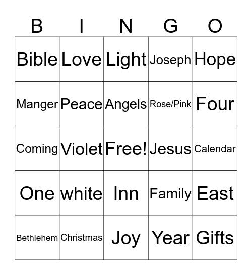 Advent Bingo Card