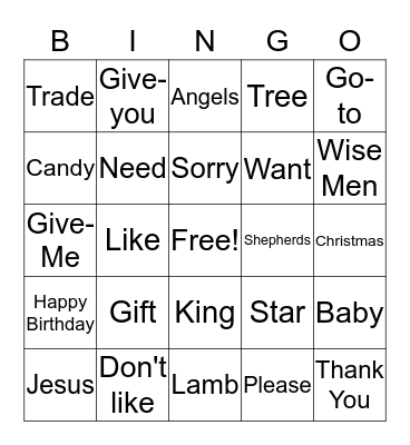 Christmas Signs Bingo Card