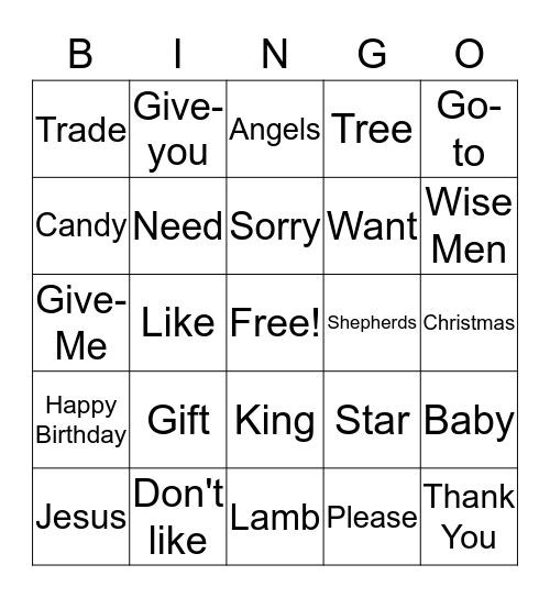 Christmas Signs Bingo Card