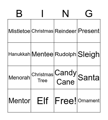 Holiday Bingo Card