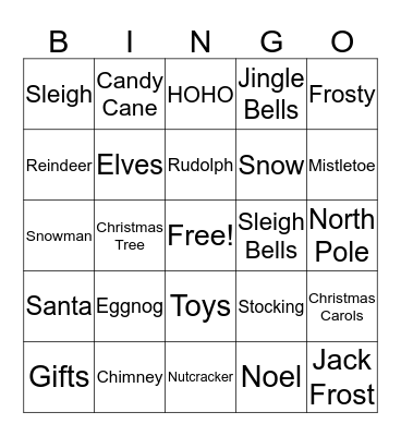 Christmas Bingo Card