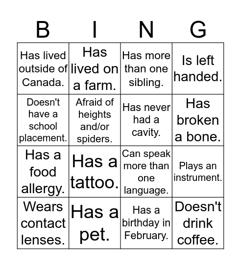 BING(O)! Bingo Card