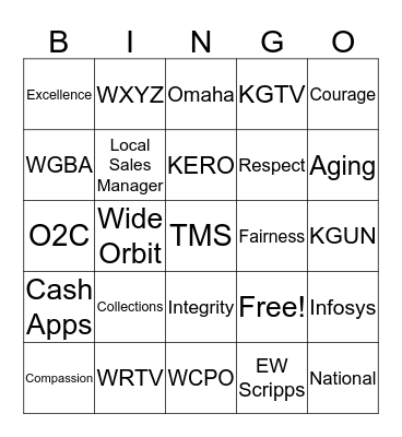 Collections Team  Bingo Card