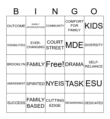 E.I. HOLIDAY PARTY Bingo Card