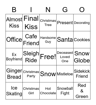 Hallmark Christmas Movie Bingo Card