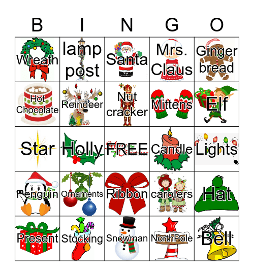 Holiday Bingo  Bingo Card