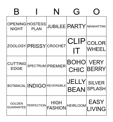 JEWELRY Bingo Card