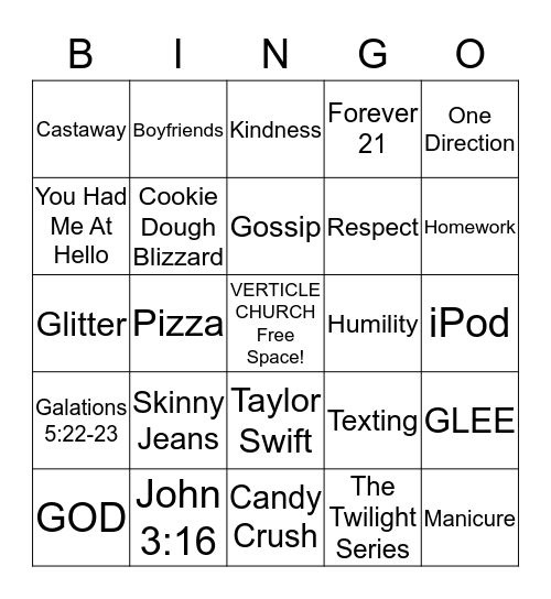 UNSEEN BINGO Card