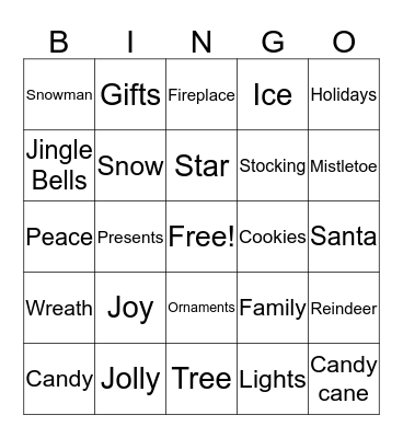 HOLIDAY BINGO   Bingo Card