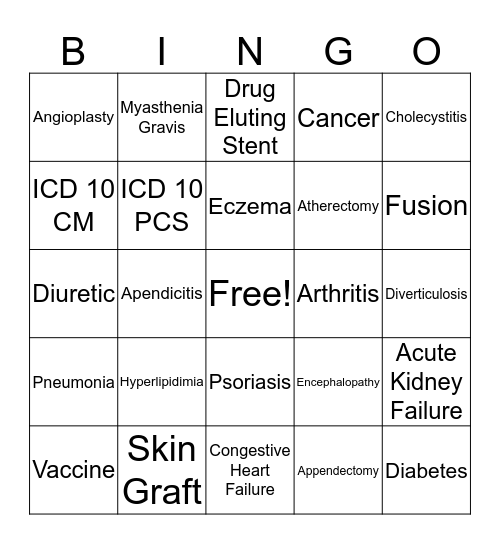 Coding Bingo Card