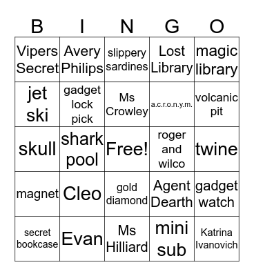 The Spy"s Secret Bingo Card