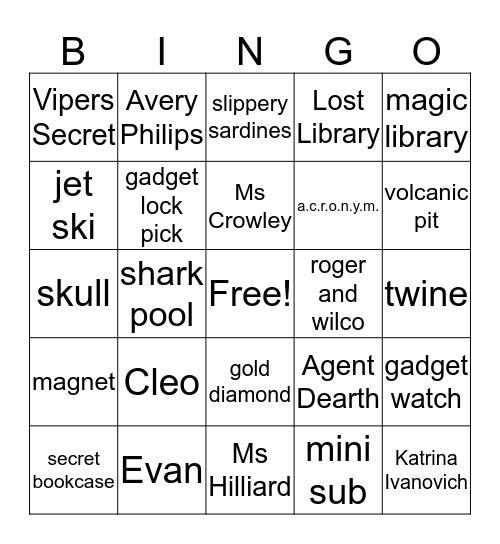 The Spy"s Secret Bingo Card