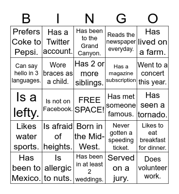 GTM People BINGO Card