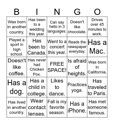 GTM People BINGO Card