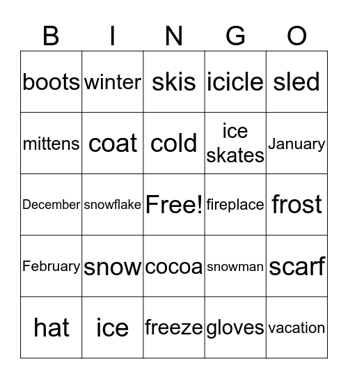 Winter Bingo Card