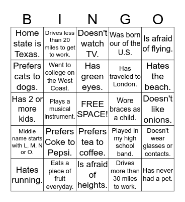 GTM People BINGO Card