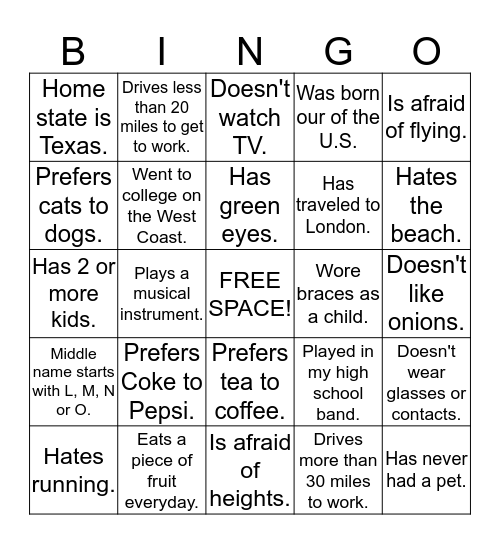 GTM People BINGO Card